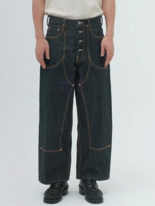 パンツ CLASSIC DOUBLE KNEE DENIM PANTS Gurank 8oz raw denim double knee pants グランク デニム