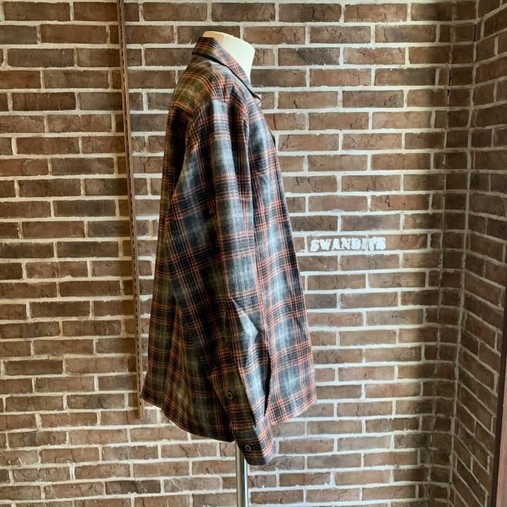 トップス WACKO MARIA PENDLETON OMBRE CHECK SHIRT PENDOLTON / WOOL OMBRE CHECK OPEN COLLAR SHIRT (TYPE-3)【BROWN