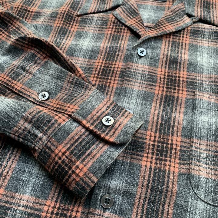 PENDLETON WOOL OMBRE CHECK OPEN COLLAR SHIRT-WACKO MARIA