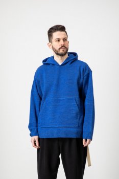 <img class='new_mark_img1' src='https://img.shop-pro.jp/img/new/icons48.gif' style='border:none;display:inline;margin:0px;padding:0px;width:auto;' />【WHITE LINE】WL 7G Needle Rubber Knit Hoodie/ブルー
