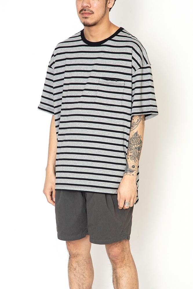 YSTRDY'S TMRRW】BAGGY TEE SS COTTON BORDER JERSEY/ヘザー