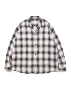 <img class='new_mark_img1' src='https://img.shop-pro.jp/img/new/icons48.gif' style='border:none;display:inline;margin:0px;padding:0px;width:auto;' />【ROTTWEILER】OPEN COLLAR OMBRE CHECK SHIRT/ブラック