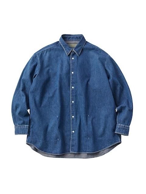 KURO】MILITARY DENIM BIG SHIRTS/フェイデッドインディゴ - セレクト