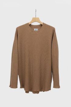 <img class='new_mark_img1' src='https://img.shop-pro.jp/img/new/icons48.gif' style='border:none;display:inline;margin:0px;padding:0px;width:auto;' />【KIIT】COTTON BIG WAFFLE L/SLEEVE TEE/ブラウン