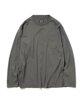 <img class='new_mark_img1' src='https://img.shop-pro.jp/img/new/icons20.gif' style='border:none;display:inline;margin:0px;padding:0px;width:auto;' />【hobo】L/S CREW NECK TEE COTTON JERSEY VINTAGE WASH/チャコール(30%OFF)
