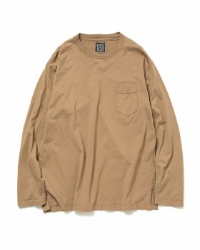 <img class='new_mark_img1' src='https://img.shop-pro.jp/img/new/icons48.gif' style='border:none;display:inline;margin:0px;padding:0px;width:auto;' />【hobo】L/S CREW NECK TEE COTTON JERSEY VINTAGE WASH/キャメル