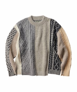 <img class='new_mark_img1' src='https://img.shop-pro.jp/img/new/icons13.gif' style='border:none;display:inline;margin:0px;padding:0px;width:auto;' />【KURO】REMAKE KNIT SWEATER/グレー