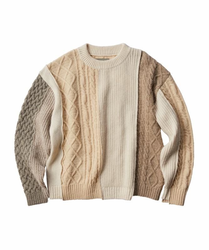 アトリエGG ReMAKE PUFF SLEEVE ベージュ KURO】REMAKE KNIT SWEATER/ベージュ - セレクトショップ A.B.C.