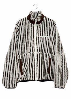 <img class='new_mark_img1' src='https://img.shop-pro.jp/img/new/icons48.gif' style='border:none;display:inline;margin:0px;padding:0px;width:auto;' />【MR.EVERYDAY’S】STRIPE BOA FLEECE ZIP UP JKT/オフホワイト×ブラウン