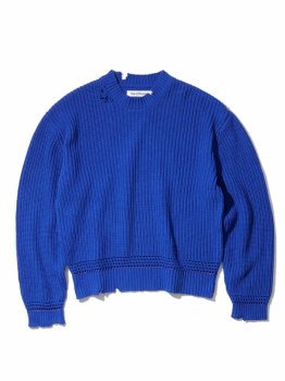 <img class='new_mark_img1' src='https://img.shop-pro.jp/img/new/icons48.gif' style='border:none;display:inline;margin:0px;padding:0px;width:auto;' />【SandWaterr】ORGANIZED CREW NECK SWEATER(C ,A YARN)/ブルー