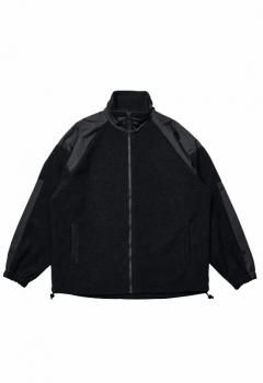 極美品　FLISTFIA フリストフィア　セットアップ　切り替え素材　ブラック SALE!】FLISTFIA (フリストフィア) Crew Neck T-shirt [MID BLACK]