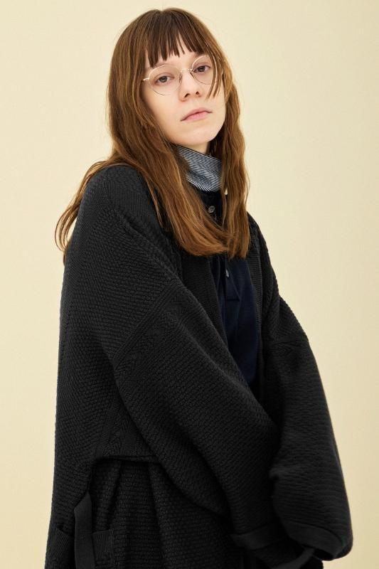YASHIKI Yukiato Knit coat | ブラック - セレクトショップ A.B.C.