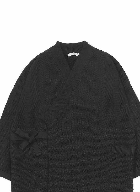 YASHIKI Yukiato Knit coat | ブラック - セレクトショップ A.B.C.