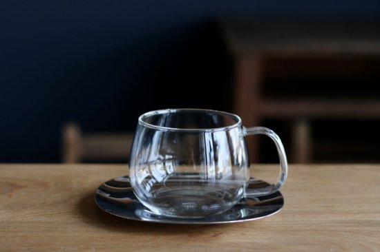 カップ＆ソーサー（ガラス/ステンレス） - コノハト茶葉店