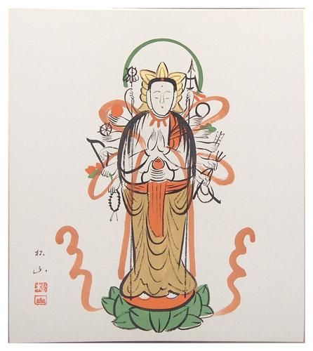色紙（無地） 『千手観音』 - 大津絵の店 Online Shop