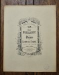 フォーレ，ガブリエル　初版『バルカロール第4番』　1887年