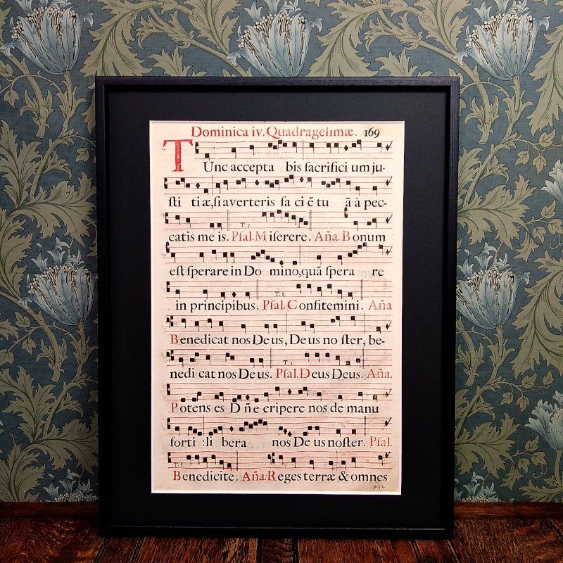グレゴリオ聖歌　1700年頃　活版印刷　一葉　Ｇ - アンティーク楽譜や、フランスアンティーク、ヨーロッパ紙ものの通販 【アンサンブル・アンティーク】