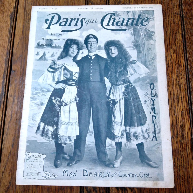 96号　アンティーク楽譜：　1904年11月　音楽雑誌　《歌うパリ》　アンティーク楽譜や、フランスアンティーク、ヨーロッパ紙ものの通販　【アンサンブル・アンティーク】