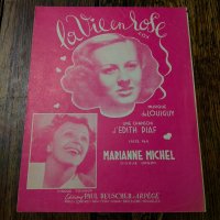 ピアフ，エディット　La Vie en Rose　バラ色の人生　Vo&Pf.　1947年　アンティーク楽譜