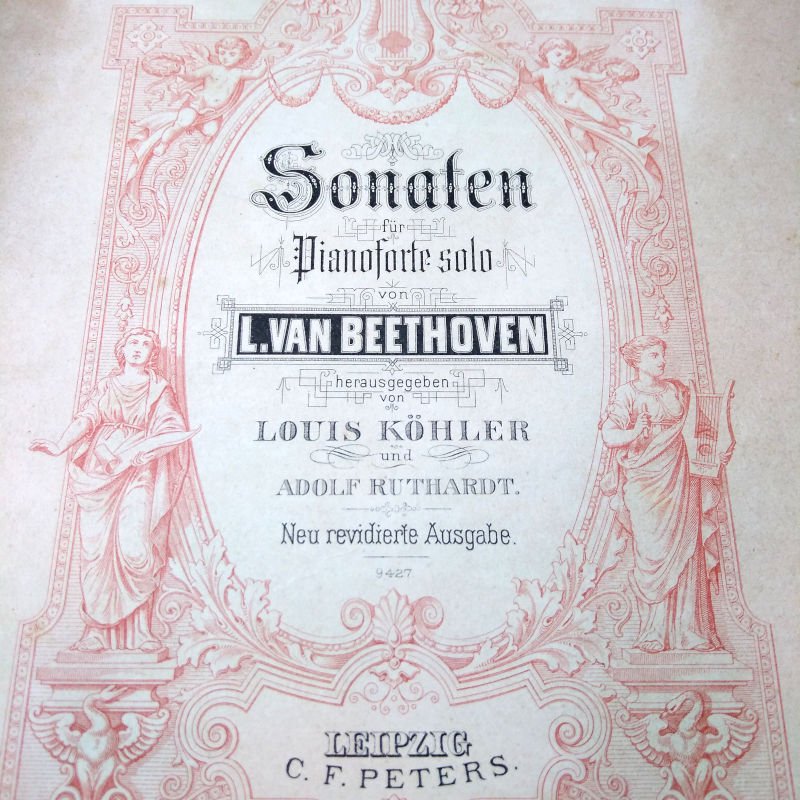 ベートーヴェン ピアノソナタ第２巻 ペータース版 アンティーク楽譜 c.a.1880年 - アンティーク楽譜や、フランスアンティーク、ヨーロッパ紙ものの通販  【アンサンブル・アンティーク】