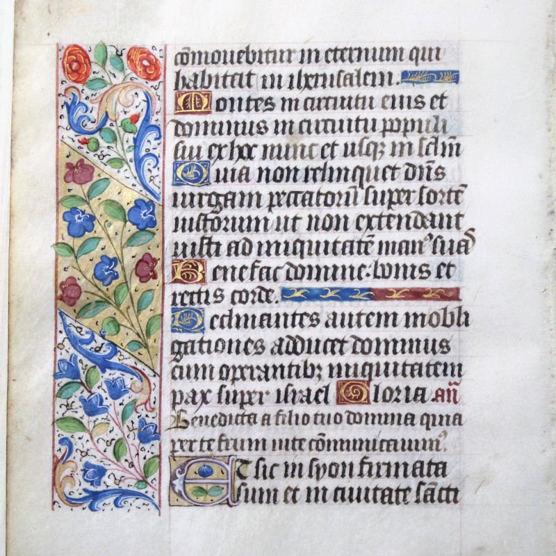 中世時祷書　フランス装飾写本　15世紀頃　零葉　Ｃ/Ｏ - アンティーク楽譜や、フランスアンティーク、ヨーロッパ紙ものの通販  【アンサンブル・アンティーク】