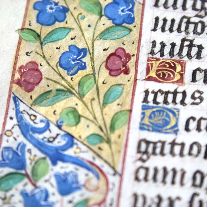 中世時祷書　フランス装飾写本　15世紀頃　零葉　Ｃ/Ｏ - アンティーク楽譜や、フランスアンティーク、ヨーロッパ紙ものの通販  【アンサンブル・アンティーク】