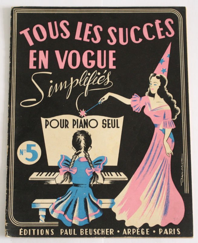 アンティーク楽譜　《子どものためのヒット・ナンバー選集　第5巻》　1940年頃　ピアノ -  アンティーク楽譜や、フランスアンティーク、ヨーロッパ紙ものの通販 【アンサンブル・アンティーク】