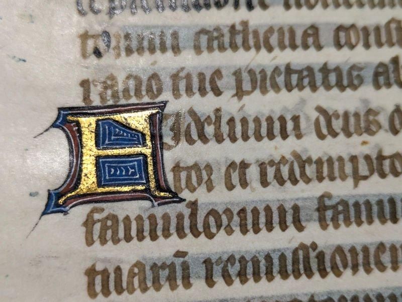 時祷書 装飾写本 フランス 零葉 c.a.1460年 E - アンティーク