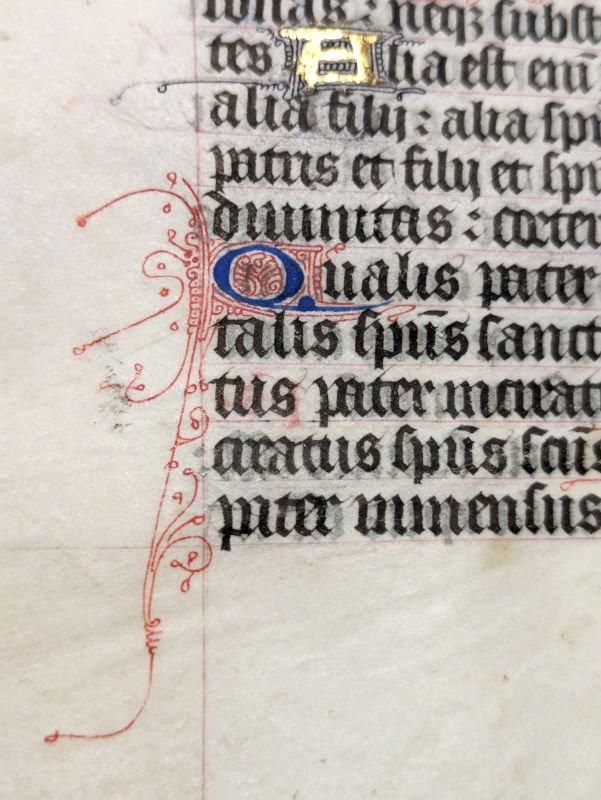 時祷書 装飾写本 フランス 零葉 c.a.1420-50年 F 時祷書 装飾写本 フランス 零葉 c.a.1420-50年 F