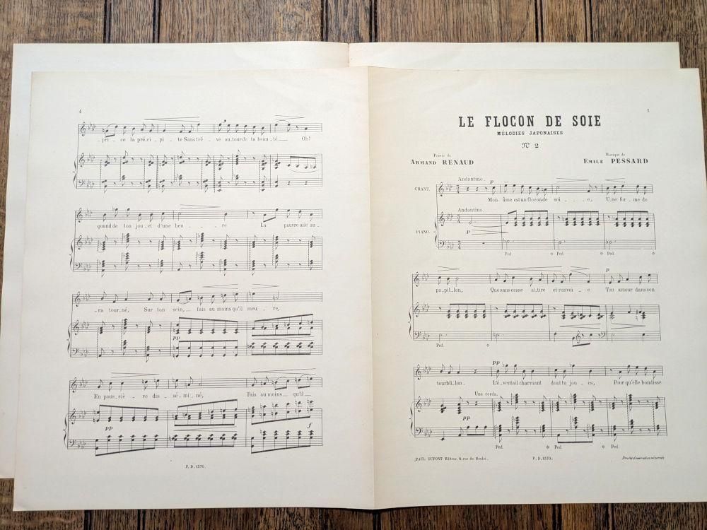 絹のように舞う雪 Les Flocon de Soie 1900年前後 アンティーク楽譜