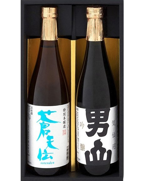 男山本店 ギフトセット ( 陸前男山 吟醸酒 720ml / 蒼天伝 特別本醸造 720ml )