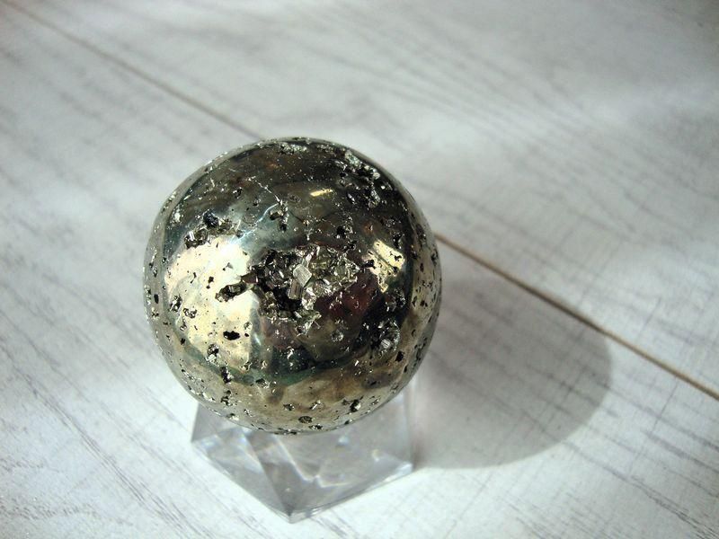 丸玉（パイライトトルコ） パイライト丸玉007 - クリスタル天虹