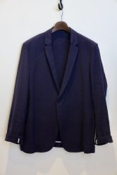 OVERCOAT Dropped Shoulder Cardigan Jacket With Notched Collar In Panama Linen NAVY
