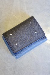 Maison Margiela Zip Compact Tri Fold Wallet Grain GRAY PURPLE

