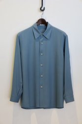 AURALEE Hard Twist Wool Dobby Shirt BLUE GRAY