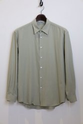 AURALEE Hard Twist Cotton Silk Viyella Shirt SAGE GREEN
