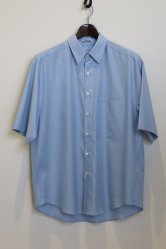 AURALEE Washed Finx Twill Half Sleeve BIG Shirt SAX BLUE