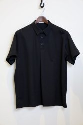 THE RERACS 100/3 Cotton Kanoko Arf Front Tuck Short Sleeve Polo BLACK