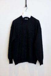 AURALEE Brushed Wool Cashmere Silk Knit P/O BLACK