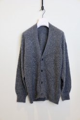 AURALEE Brushed Wool Cashmere Silk Knit Cardigan GRAY