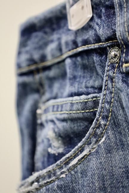 OUR LEGACY VAST CUT Vintage Rubber Repair Denim - Ambiance OUR LEGACY VAST CUT Vintage Rubber Repair Denim - Ambiance