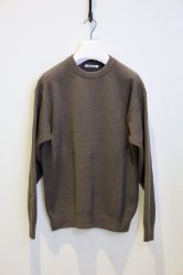 AURALEE Super Fine Wool Rib Knit P/O TOP BROWN