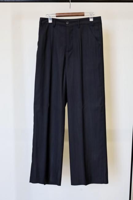 OUR LEGACY アワーレガシー セーラーパンツ SAILOR TROUSER M4244SB メンズ ストライプ ウールブレンド ワイド  MAITRE-D-BLACK-WOOL