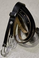 OUR LEGACY TWIN TONGUE BELT Black Chromexcel Leather
