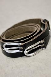 OUR LEGACY TWIN TONGUE BELT Black Chromexcel Leather
