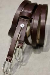 OUR LEGACY TWIN TONGUE BELT Burgundy Chromexcel Leather