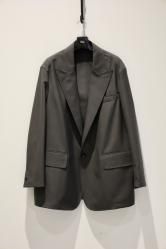 THE RERACS Wool/Pe Micro Mini Lipstop The Jacket Cardigan Feeling GUNMETAL GRAY
