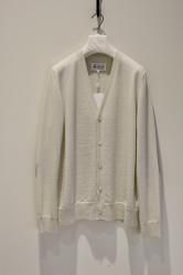 Maison Margiela Elbow Patch Bouclét Knit Cardigan OFF WHITE