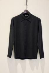 AURALEE High Twist Wool Knit Shirt Cardigan CARCOAL
