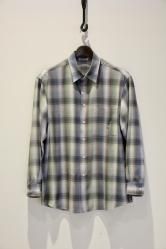 AURALEE Super Light Wool Check Shirt BLUE GREEN CHECK
